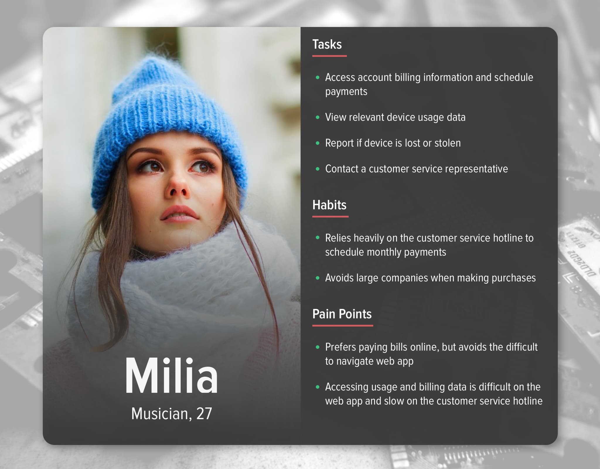 User Persona for Mobile Service Provider