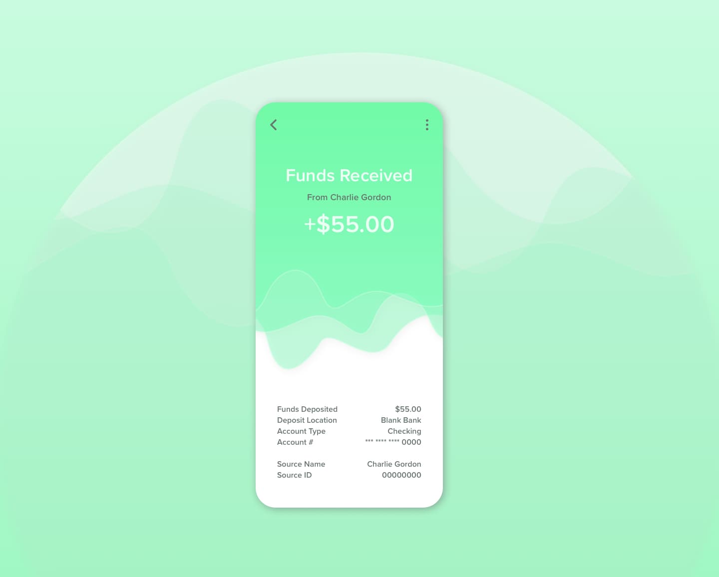 Branding - Funds sent